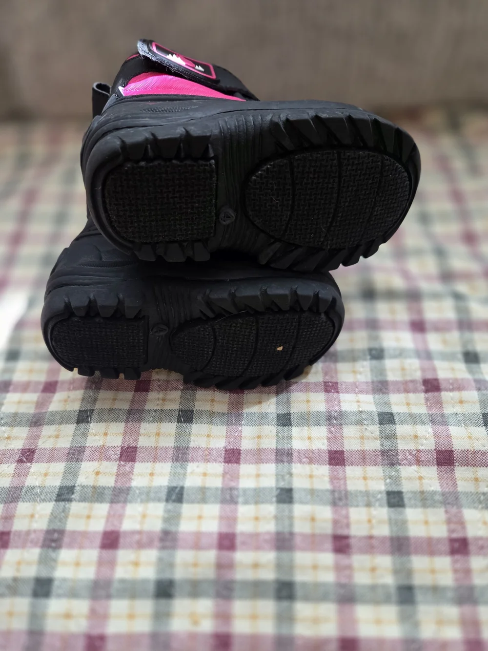 Kids Black and Pink Winter Boots - Comfortable Warm Footwear